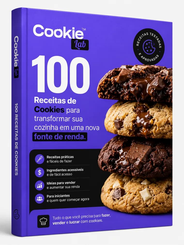 Caixa do e-book Cookie Lab com 100 receitas de cookies